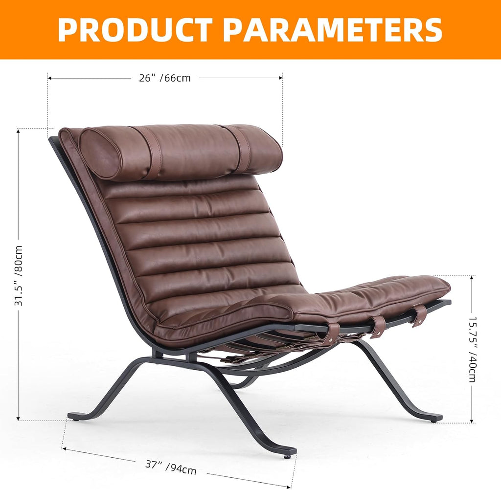 Imitation Leather Upholstered Armless Chair Modern Design Luxury Lounge Chair (Dark Brown) - Set of 30