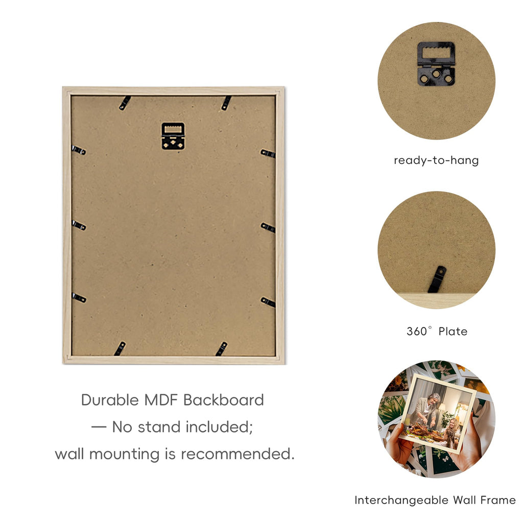 Gallery Wall Frame Set, 8 Pack Beige Picture Frames, Large