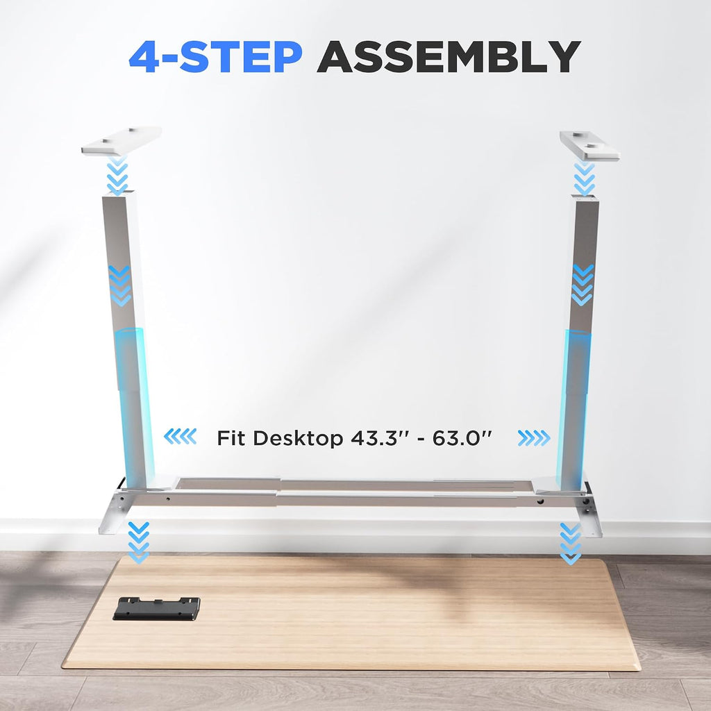 Dual Motor Electric Standing Desk Frame - 300 lbs Heavy Duty, 3 Memory Height Presets - Sit Stand Desk Frame