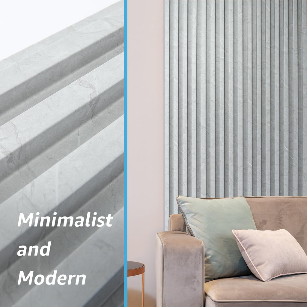 96 x 6 Inch WPC Slat Wall Paneling for Interior Decor, 8-Pack, Slate