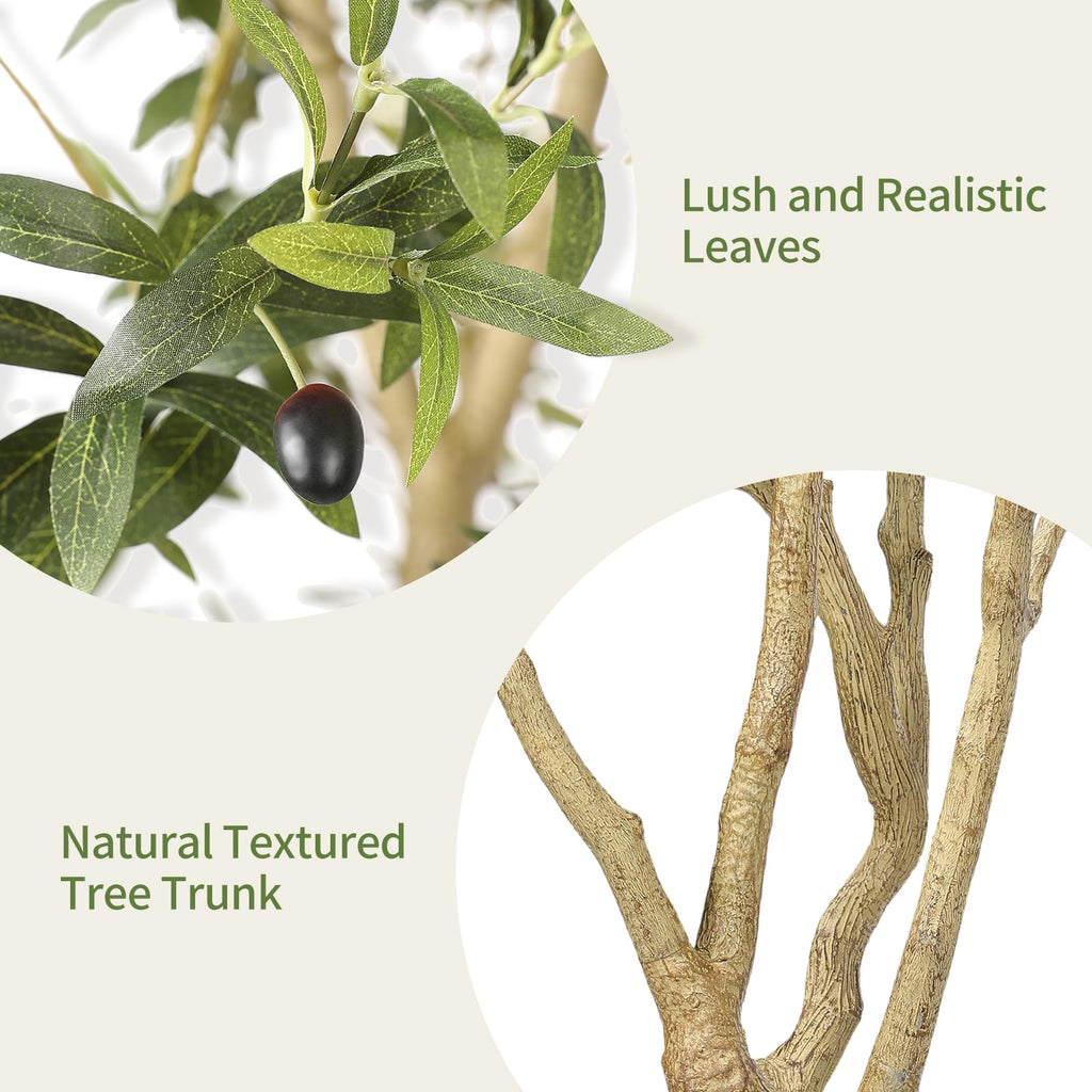 Tall Faux Olive Tree 10ft with with Thick Trunk & Realistic Leaves