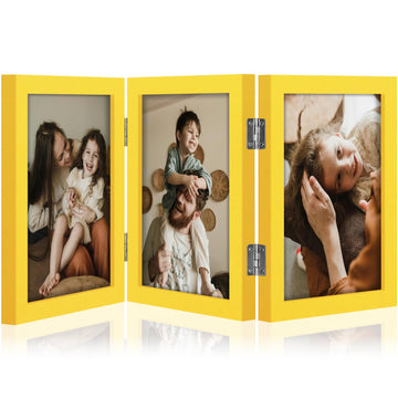 Yellow Triple 5x7 Picture Frame Vertical