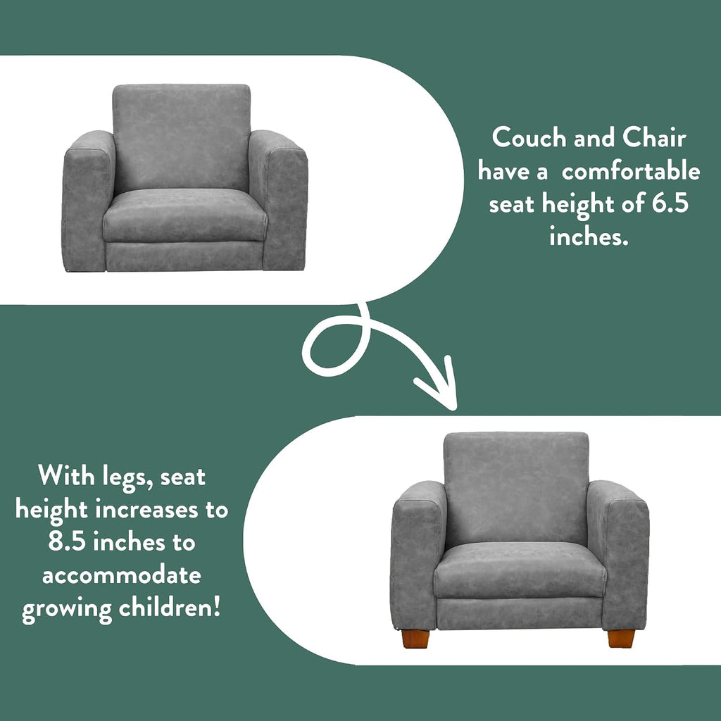 Upholstered Toddler Chair for Classroom, Chair, Grey