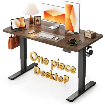 48 x 24 Electric One-Piece Standing Desk, Dark Walnut