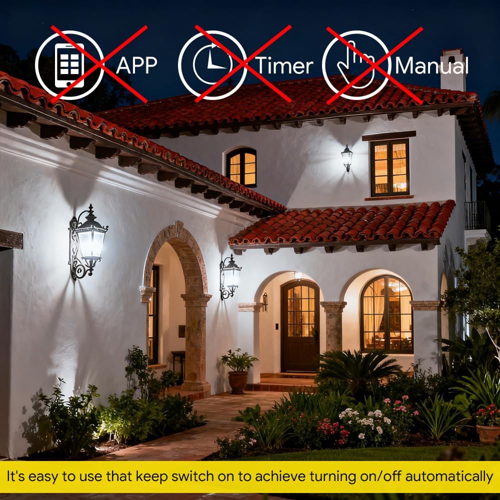 Energetic 4-Pack Dusk to Dawn LED Outdoor Light Bulb, 60 Watt Equivalent(6W), 800LM, Daylight 5000K, E26 Base