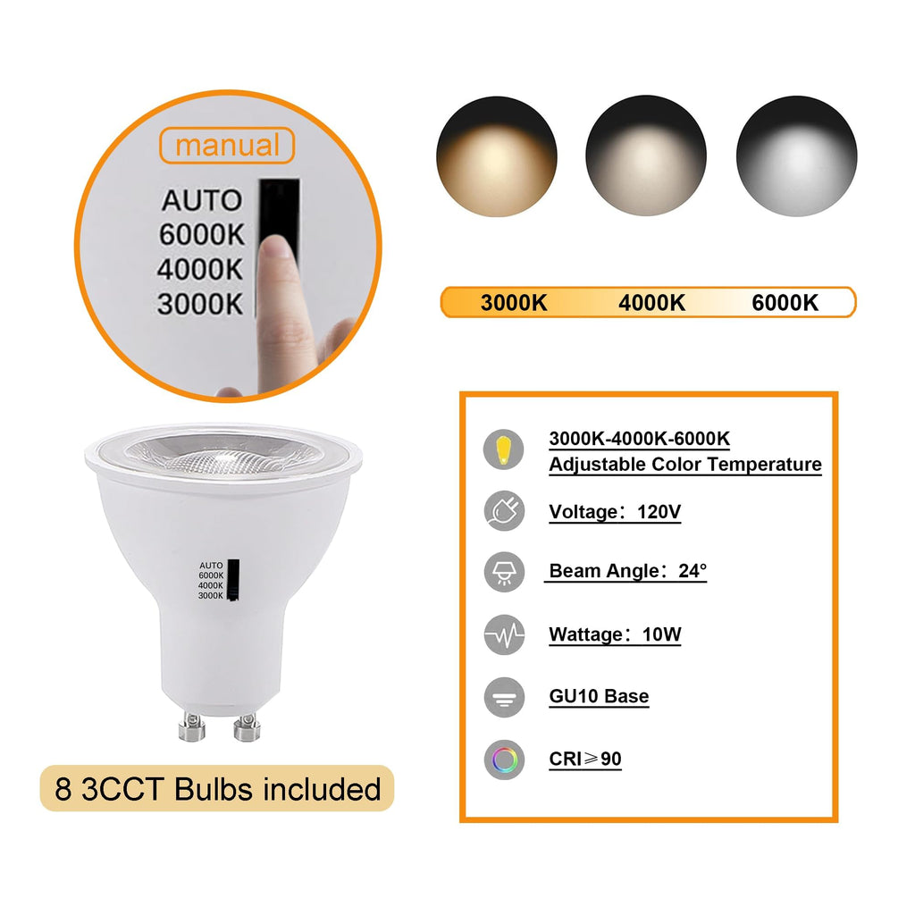 Dimmable LED Track Lighting Heads H Type GU10 Ceiling Spotlights