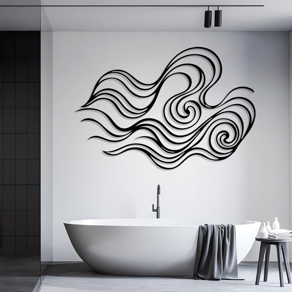 Abstract Wave Wall Decor, Minimalist Wave Metal Wall Art, Modern Wall Hanging, Minimalist Line Art Decor, Aesthetic