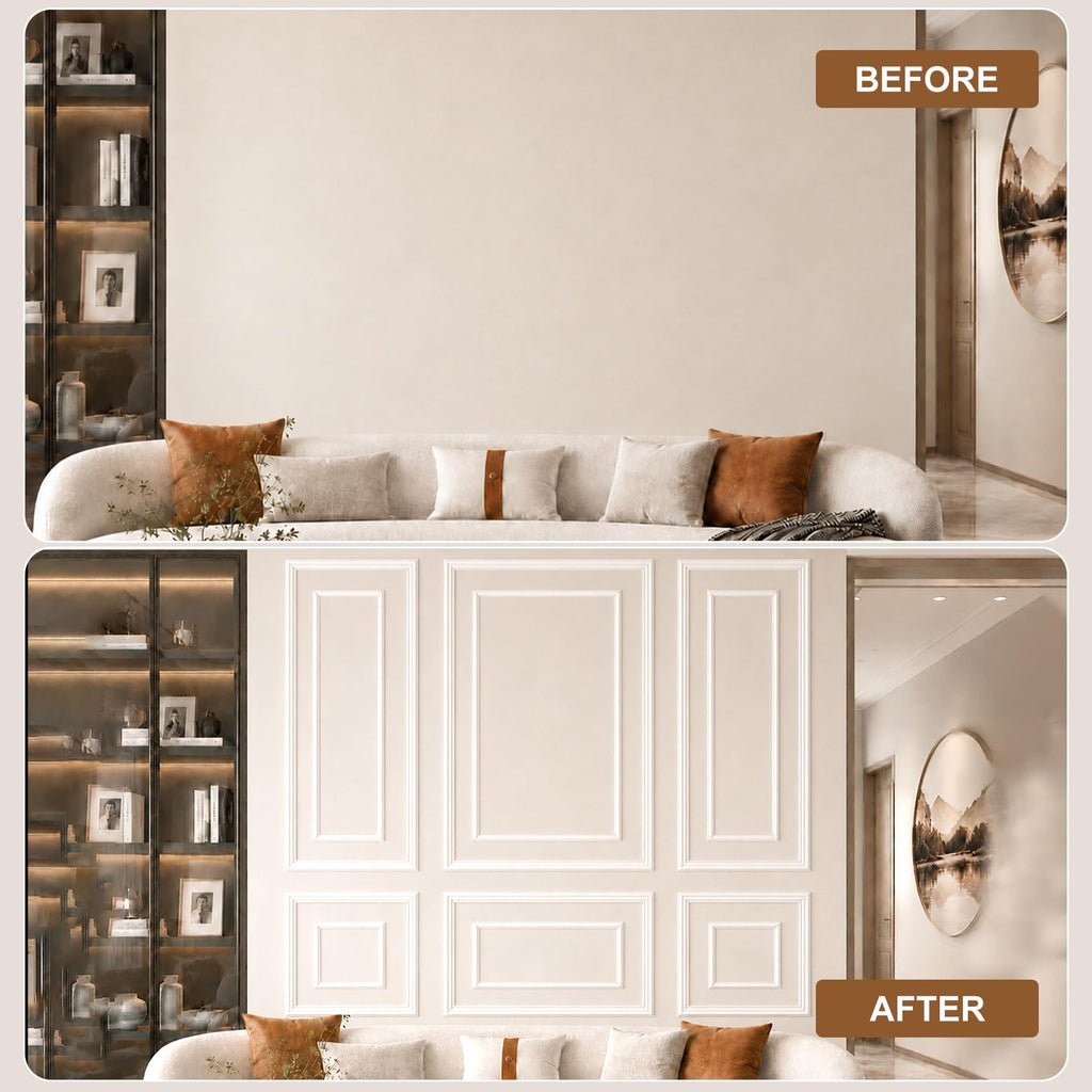 3 Set Peel and Stick Wall Molding Kit, Wainscoting Panels for Interior Wall