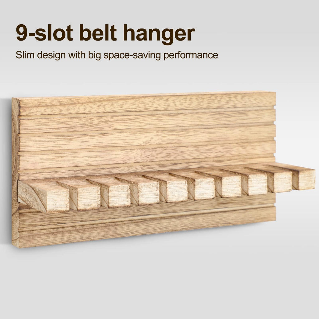 Belt Organizer for Closet, Belt Hanger Wall Mount (Wood)
