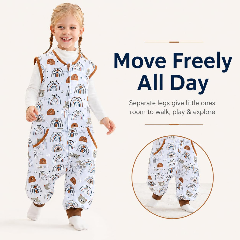Toddler Sleep Sack with Feet, 1.0 TOG Wearable Blanket