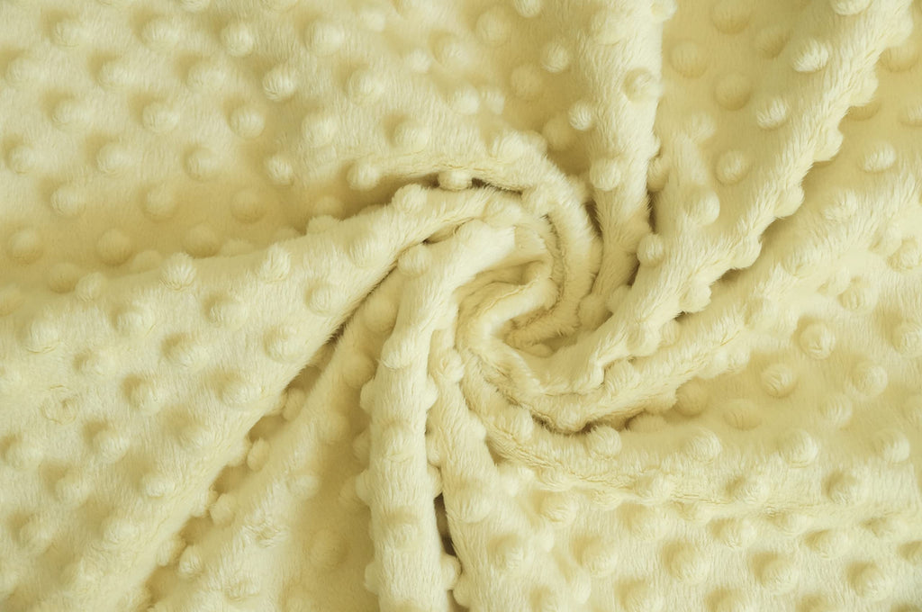 Light Yellow Minky Bubble Dimple Dot Plush Fur Fabric Polyester 58-60"