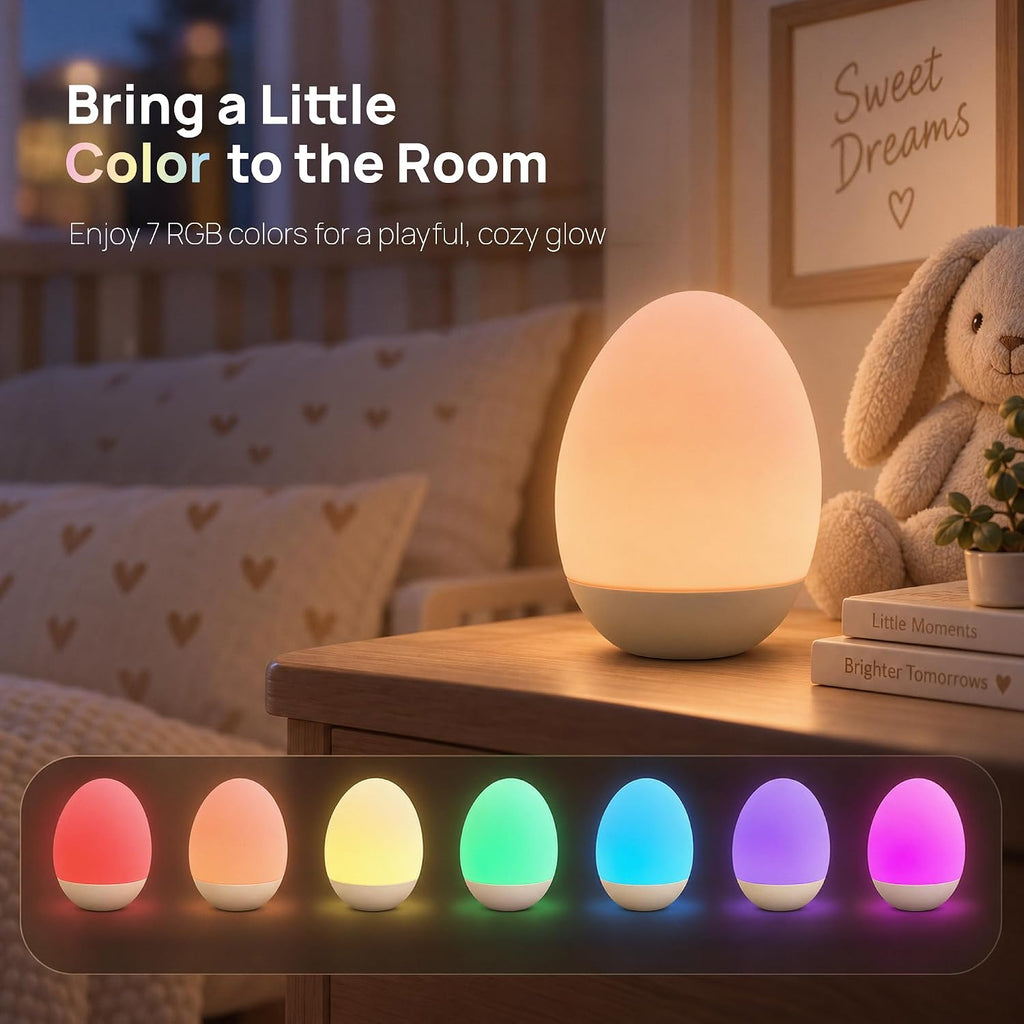 Baby Night Light, Egg Light, 7 Colors, Stepless Dimming