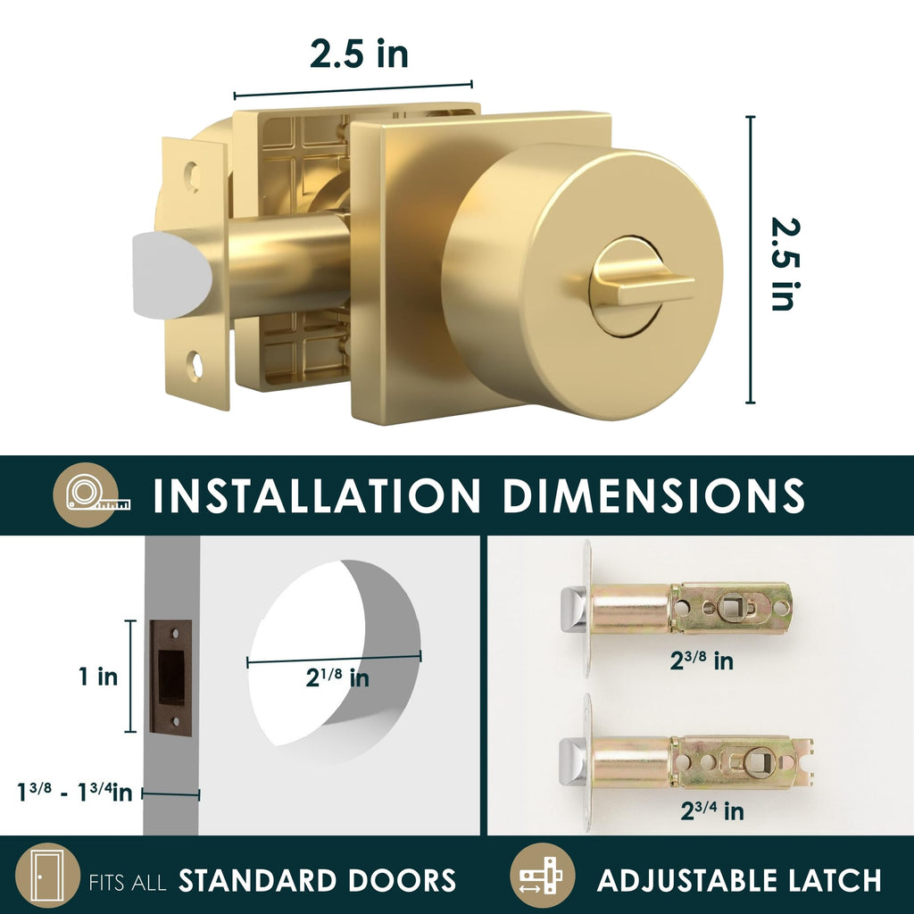 Suana Entry Door Knob & Deadbolt Gold (1-Pack) - Keyed Combo