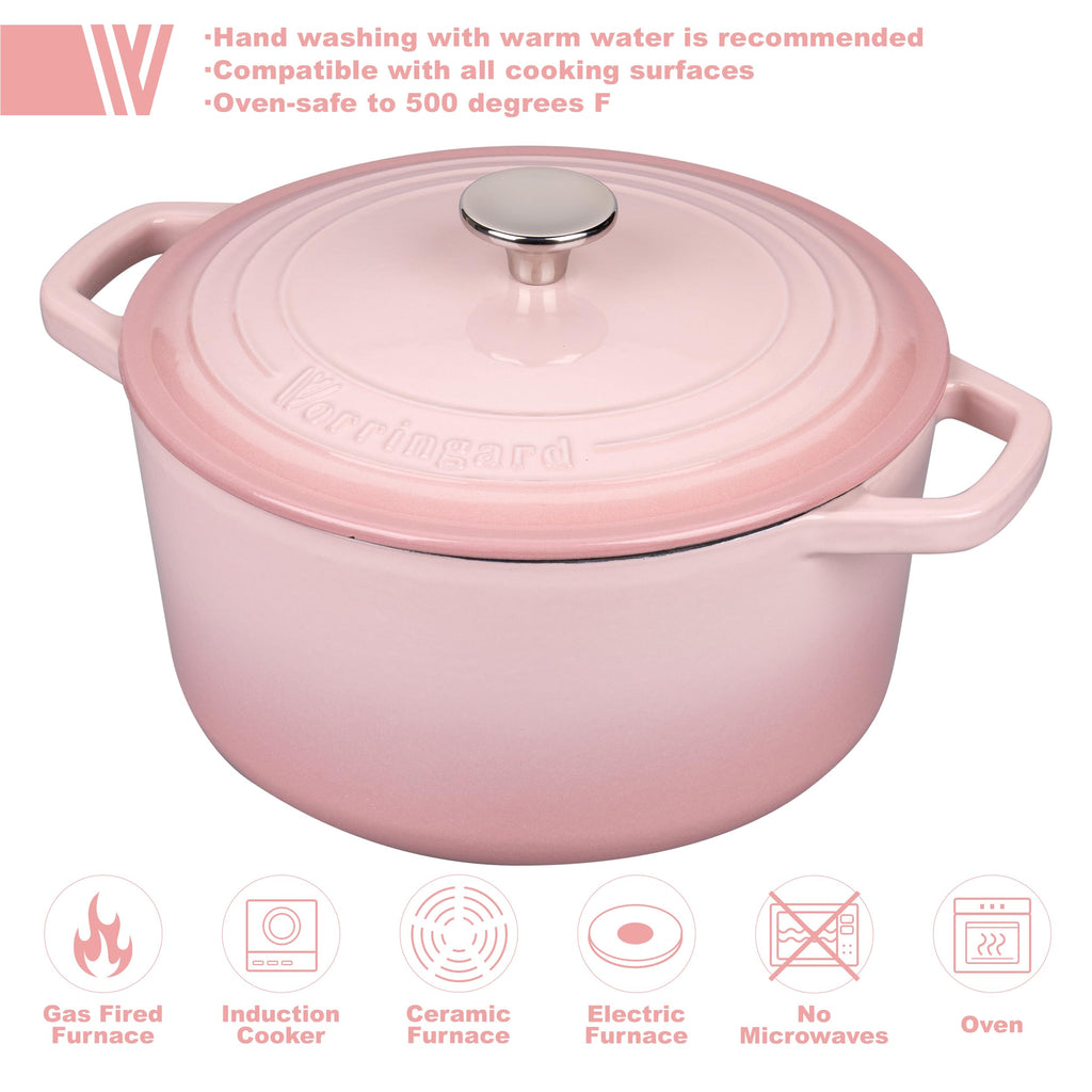 Enameled Cast Iron Dutch Oven Pot with Lid, for Bread Baking, Round Bread Oven- include Sourdough Bread Baking