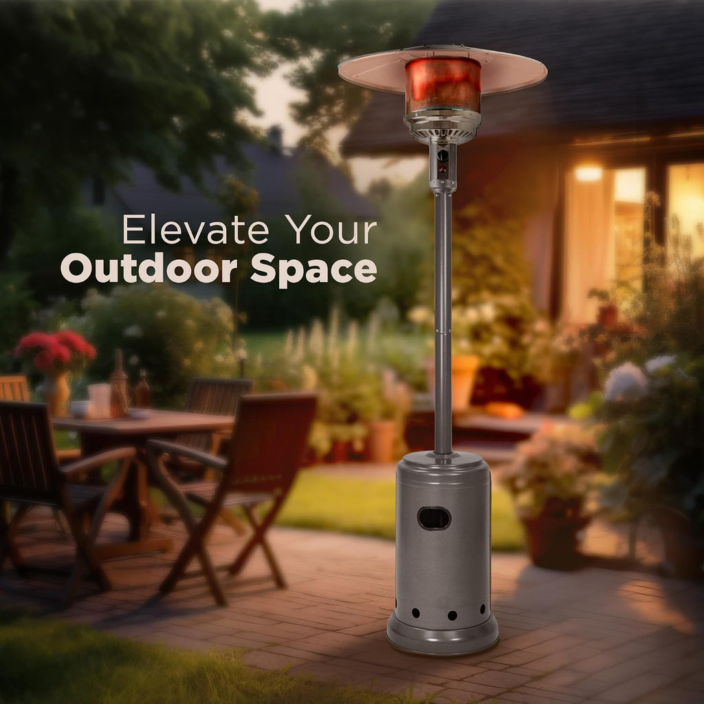 46,000 BTU Portable Outdoor Propane Patio Heater with Wheels, Commercial & Residential with Water Tank, Adjustable