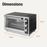 6-Slice 23-QT Toaster Oven with Built-In Air Fryer, 7-In-1 Cooking Options, 60-Min Timer & Adjustable Temperature