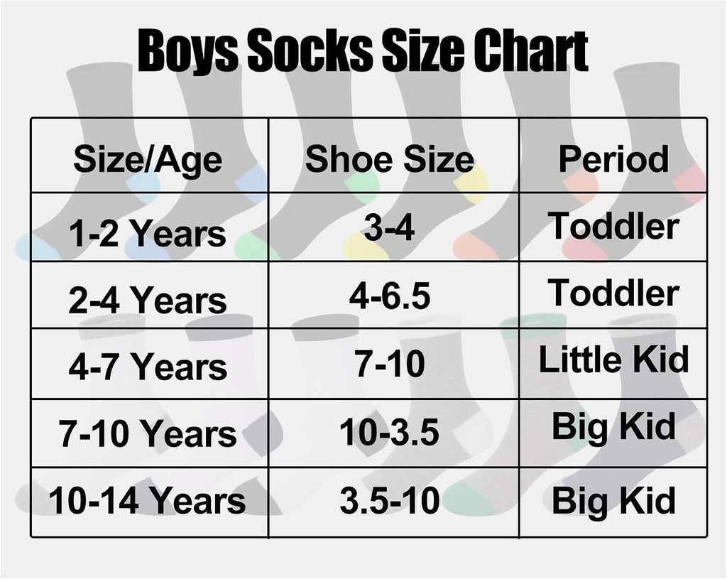 18 Pairs Boys Socks, Crew Socks for Boys Dress School