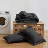 Love's cabin Twin Comforter Set Black, 5 Pieces Twin Bed in a Bag, All Season Bedding Sets with 1 Comforter