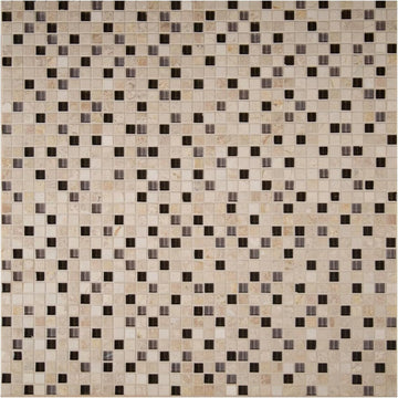 HTC331 Moca Brown Glass Natural Stone Mosaic Tile Box of 10 Sheets Backsplash, Bathroom Walls, Floors, Fireplace