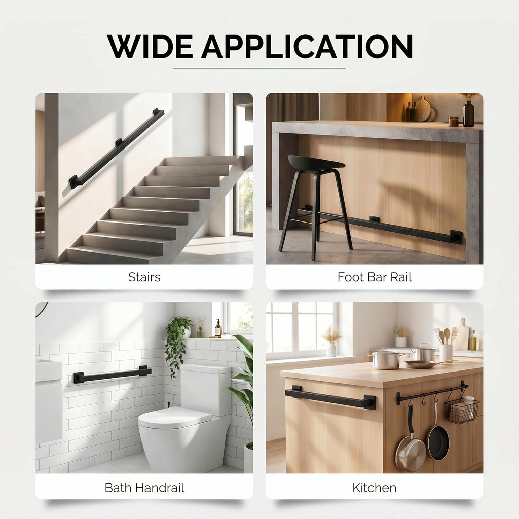 4FT Stair Railing Indoor Outdoor, 500LB Heavy-Duty Wall Mounted Handrail