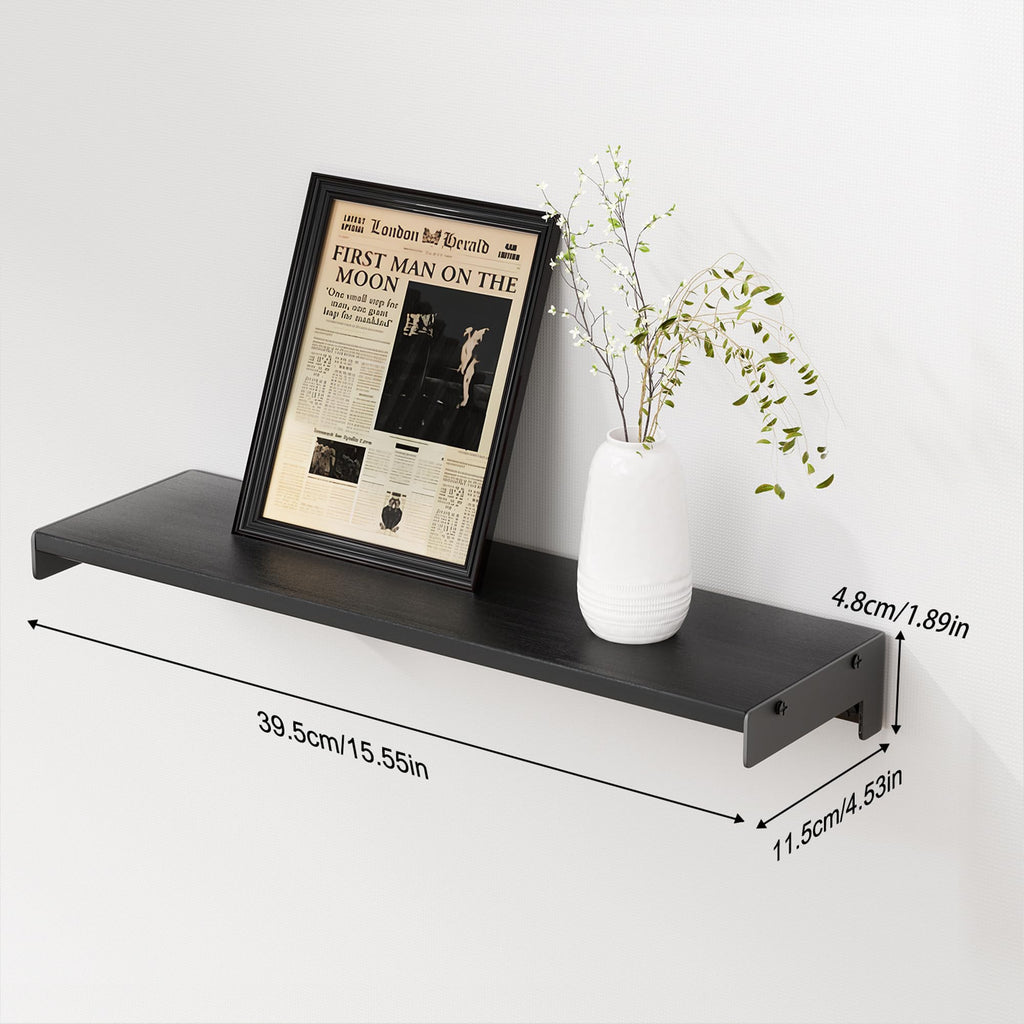 Floating Shelves for Wall, Shelves for Decor Storage, 3Pcs 16'', Black