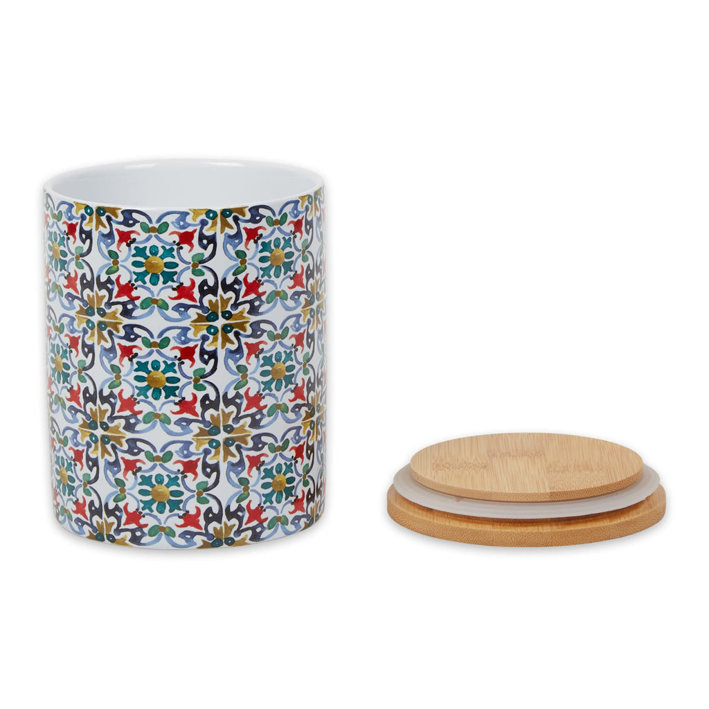 Kitchen Ceramics Collection Canister Set, Floral Tile, 3 Piece