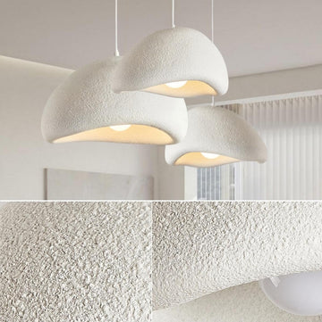 Scandinavian Pendant Light White Concrete Cement Dome Shaped