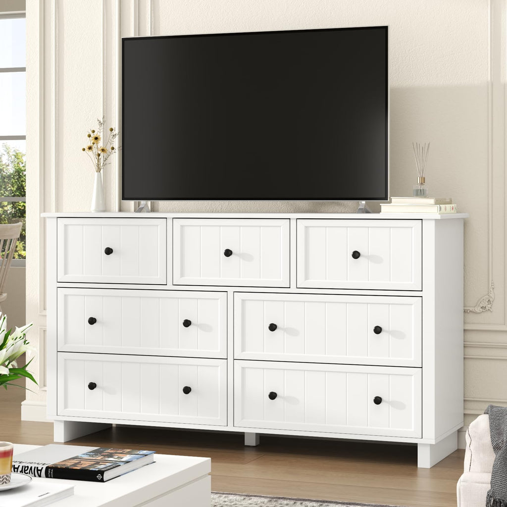 Farmhouse 10 Drawers Dresser, White Dresser Chest of Drawers