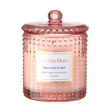 Rose Noir & Oud Scented Candles, Natural Soy 55 Hrs