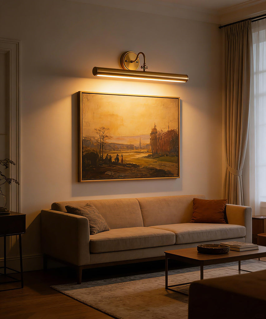 Hardwired Picture Lights for Wall,28 Inch Brass Vintage Picture Sconce,E12 Base,330° Rotatable,4-Light Gallery Art