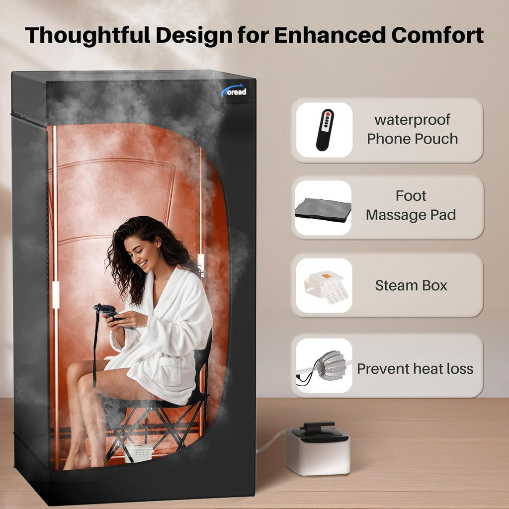 2024 Portable Steam Sauna for Home, Personal Full Body Sauna Tent with 2.6L 1000W Steamer