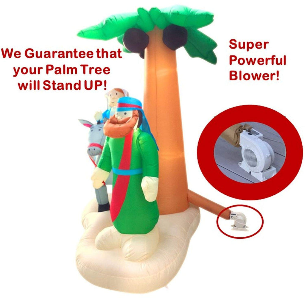Christmas Messianic Inflatable Outdoor Nativity Figures, Palm Tree 7x5x4 ft