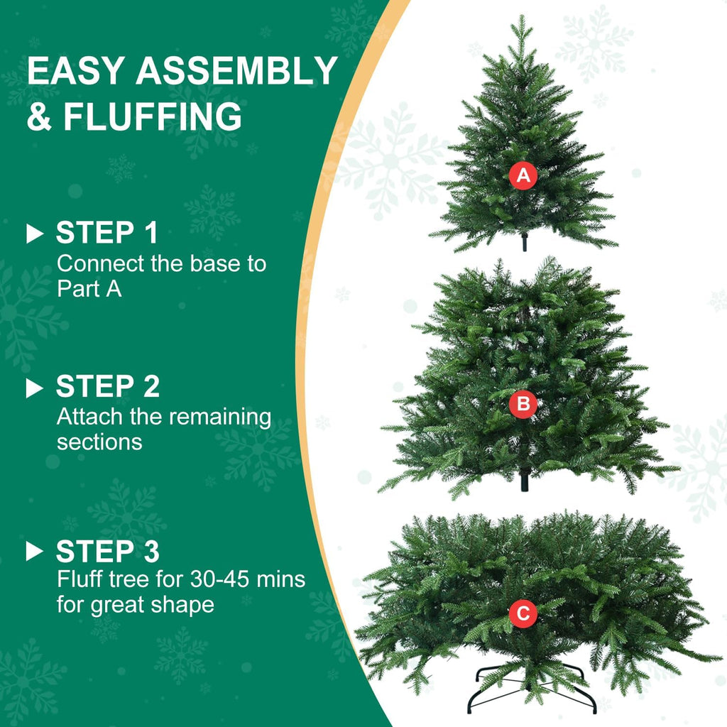 4FT Unlit Artificial Christmas Tree, 668 PE/PVC Tips, Small Spaces