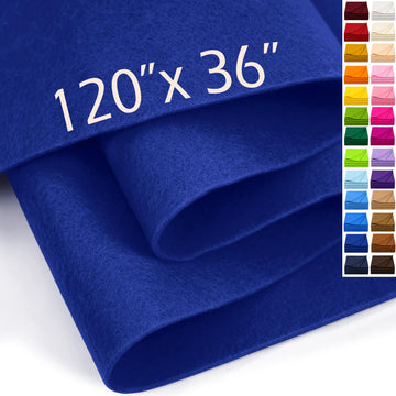 Large Felt Fabric Sheet 120" x 36", Soft Acrylic Material, Royal Blue