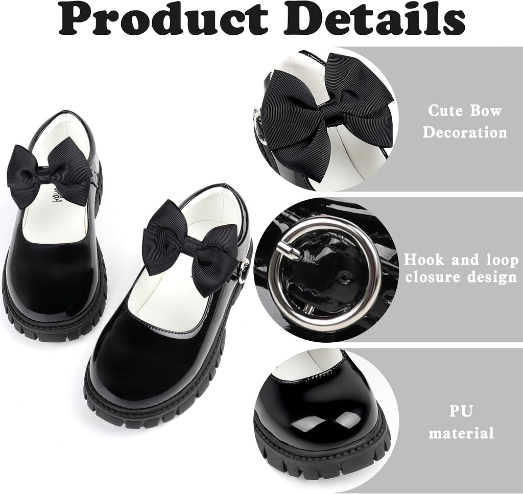 Girls School Shoes, Bow Mary Jane Dress Shoes