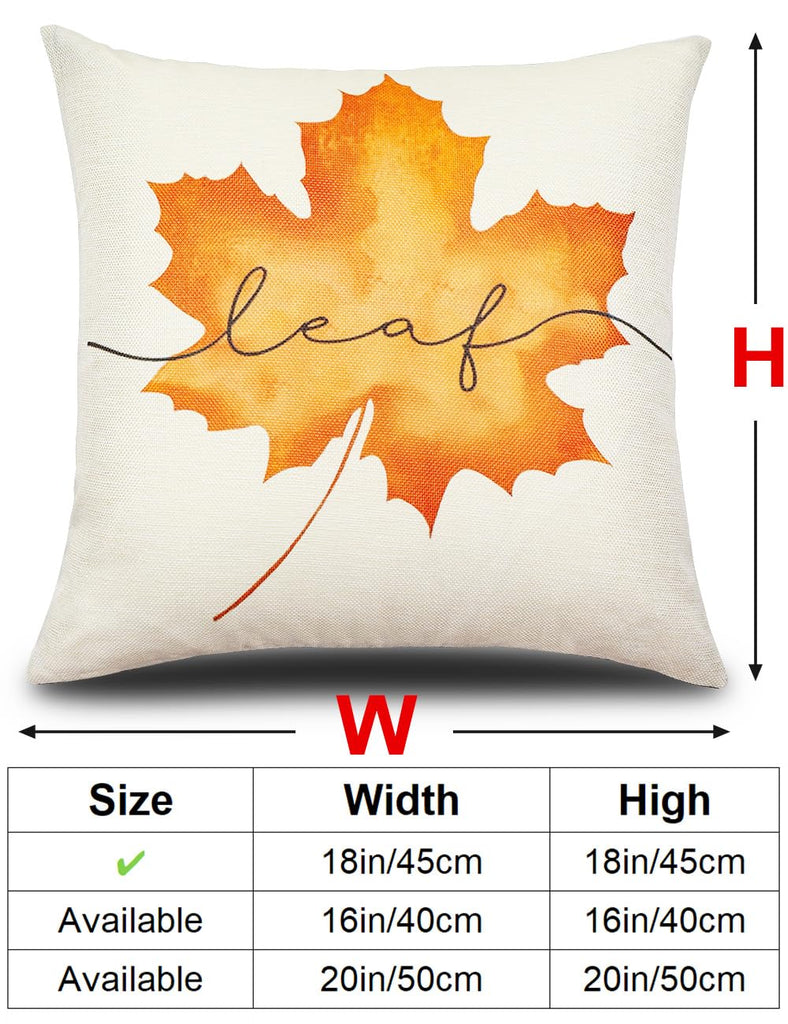 Fall Pillow Covers 18x18 4Pcs Double‐Sided Print Autumn Home Decor