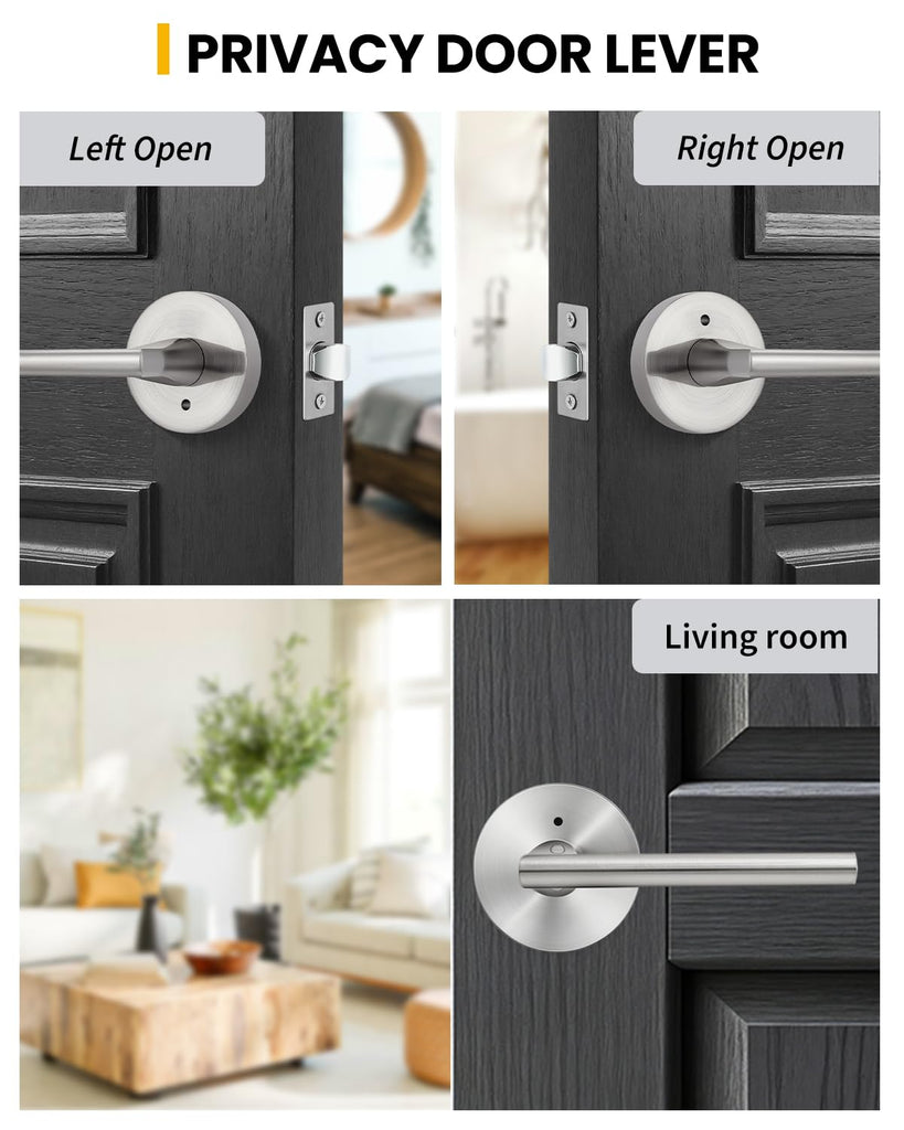 Brushed Nickel Door Handles Interior Privacy Door Handle 4 Pack