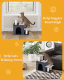 3-in-1 Pet Stairs for Cats, Dog Steps for Small Doggie Rabbits, 6.29''Depth Cat Stairs