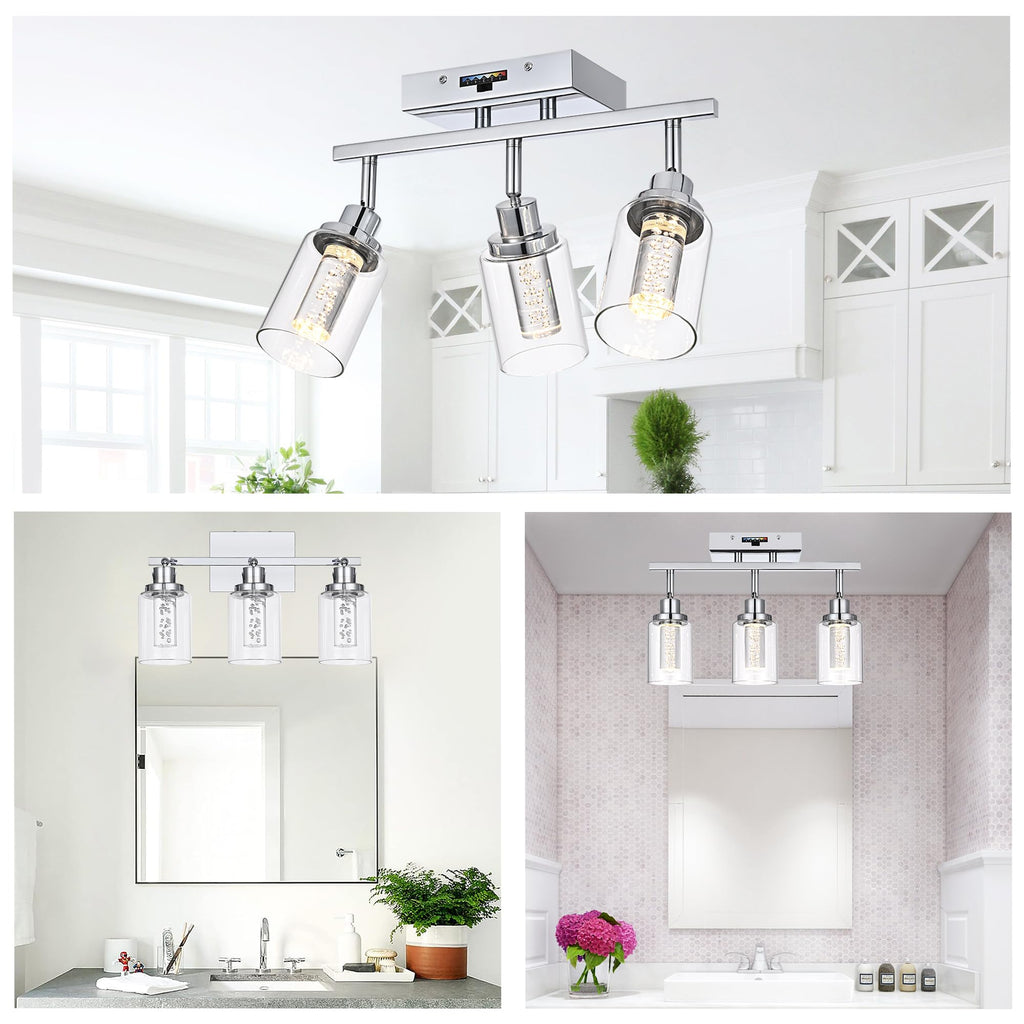Dimmbale LED Track Lighting Kit Chrome Ceiling Mount