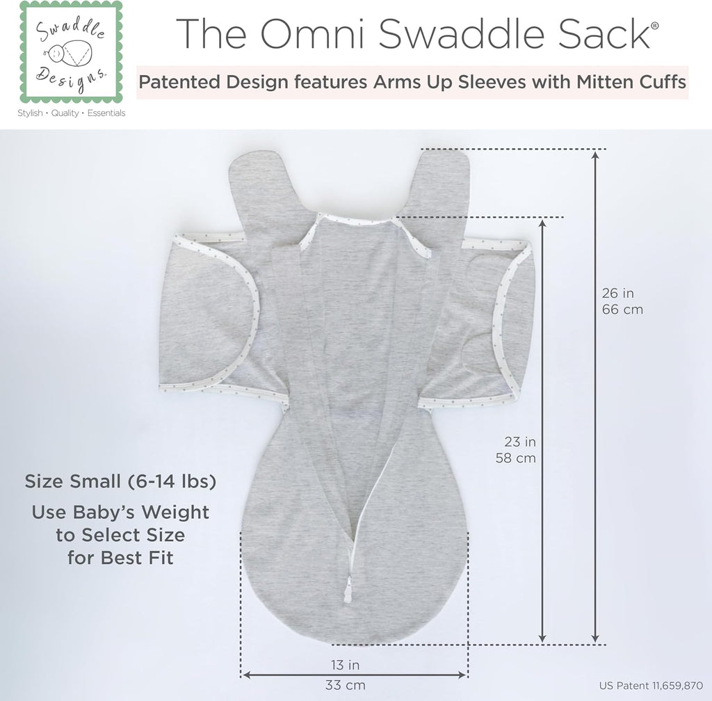Way Omni Swaddle Sack, Arms Up Swaddle, More Options to Calm Startle Reflex, Improves Sleep, Small, 0-3