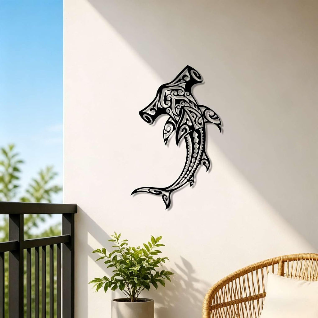 Tribal Hammerhead Shark Metal Wall Art WallArt Decor Metal Outdoor Decor Metal Signs Modern Abstract Artwork Stunning