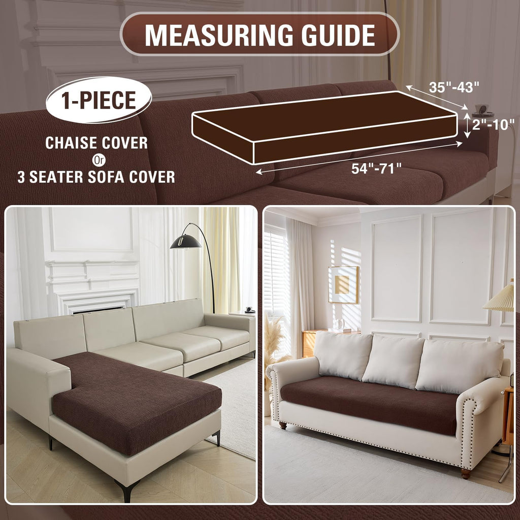 Couch Cushion Covers Chaise Couch Cover Stretch Sectional Sofa Slipcover Washable Wear-Resistant Furniture