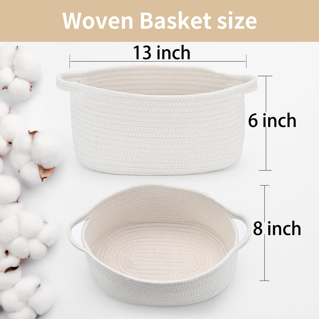 Cute Woven Storage Basket with Handle, Baskets for Gifts Empty