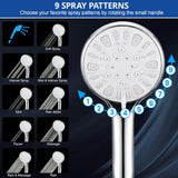 Shower Head, 8 Inch High Pressure Rainfall Shower Head/Handheld Shower Combo with 11 Inch Extension Arm