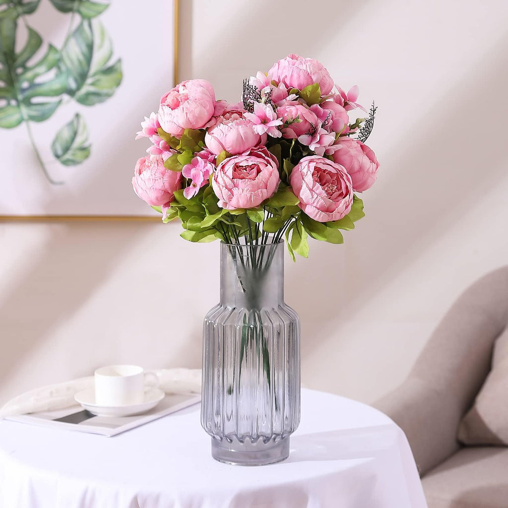 Springs Flowers Artificial Silk Peony Bouquets Wedding Home Decoration,Pack of 1 (Spring Light Pink)