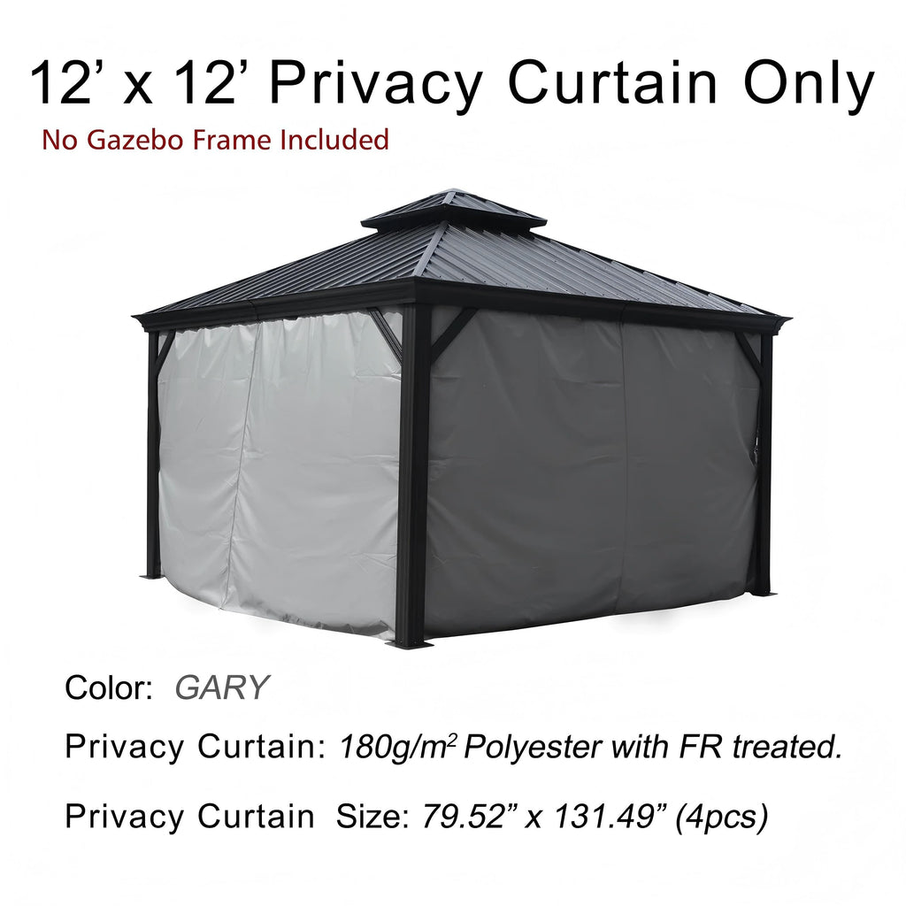 12' x 12' Outdoor Gazebo Privacy Curtain Sidewall