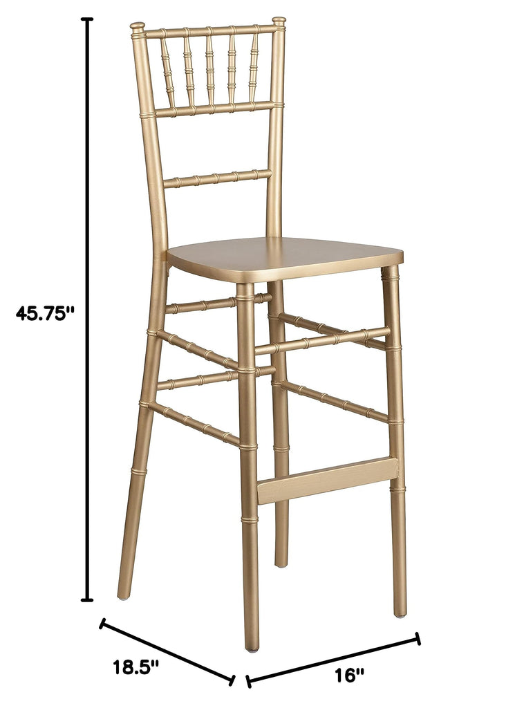 Hercules Wood Chiavari Chair, Gold, 2-Pack