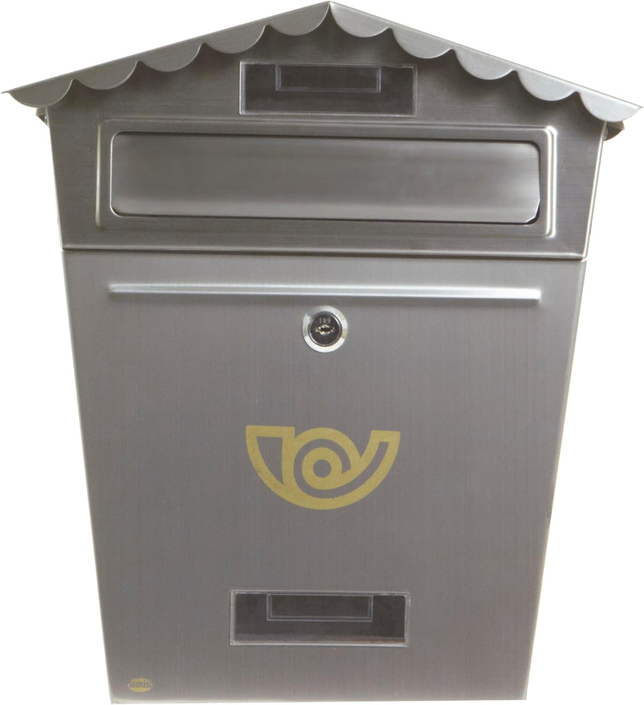 External Wall Mailbox - Compact size for DIN A4 - Lockable front opening - Stainless steel - Corrosion resistant