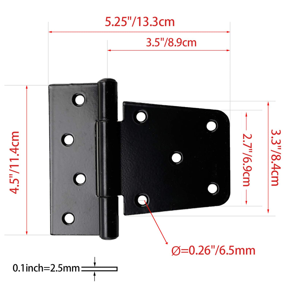 6 Pack 3.5 Inch Heavy Duty Gate Hinges, Barn Door Hinges with Screws
