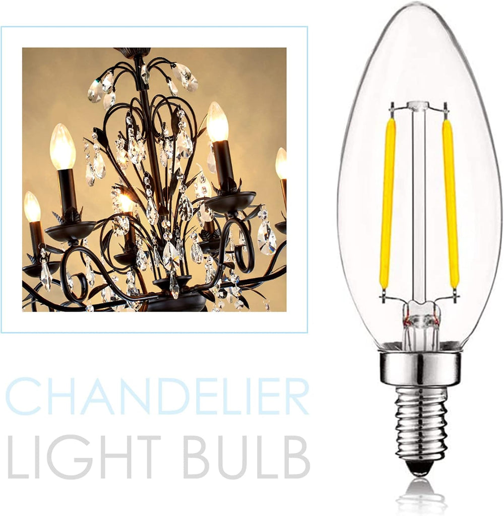 E12 Candelabra Bulb 25 Watt Equivalent E12 LED Bulb 2W 2700K